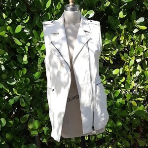 Saks fifth Avenue cream leather vest
